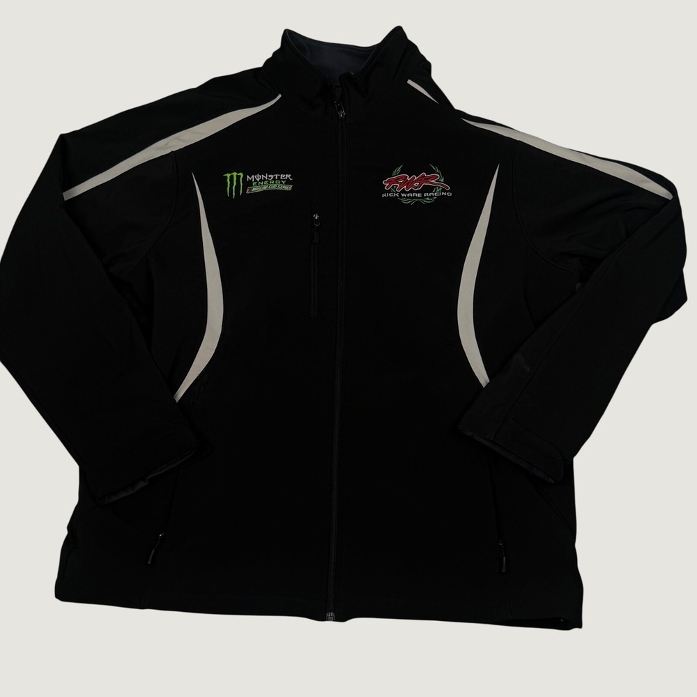 North End Sport Jacket Mens Large Black Rick Ware Racing Monster Energy NASCAR